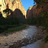 Edward Baral entered this photo of the sun rising over the Virgin River, Zion National Park, Utah