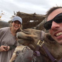 Esther Kass entered this photo of herself and her husband taken in Israel with the camel.