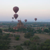 Marshall Segan entered this photo of a hot air balloon ride taken at sunrise in Myanmar.