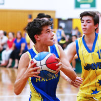 13-2-16. Basketball. Maccabi Under 14 Bulls lost to Timberwolves Giants 27 - 36. Photo: Peter Haskin 13-2-16. Basketball. Maccabi Under 14 Bulls lost to Timberwolves Giants 27 - 36. Photo: Peter Haskin