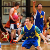 29-11-15. Maccabi All Abilities basketball team in action at a tournament held at Bialik College. Photo: Peter Haskin