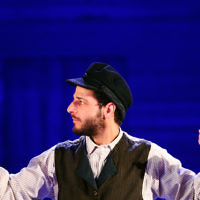 5-1-16. Fiddler On The Roof. Princess Theatre, Melbourne. Starring Anthony Warlow (Tevye), Sigrid Thornton (Golde), Lior(Motel), Mark Mitchell (Lazar Wolf), Nicki Wendt (Yente). Photo: Peter Haskin 5-1-16. Fiddler On The Roof. Princess Theatre, Melbourne. Starring Anthony Warlow (Tevye), Sigrid Thornton (Golde), Lior(Motel), Mark Mitchell (Lazar Wolf), Nicki Wendt (Yente). Photo: Peter Haskin