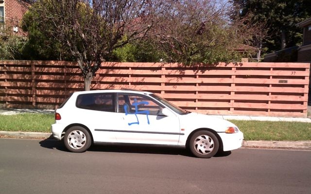 The car which was vandalised.