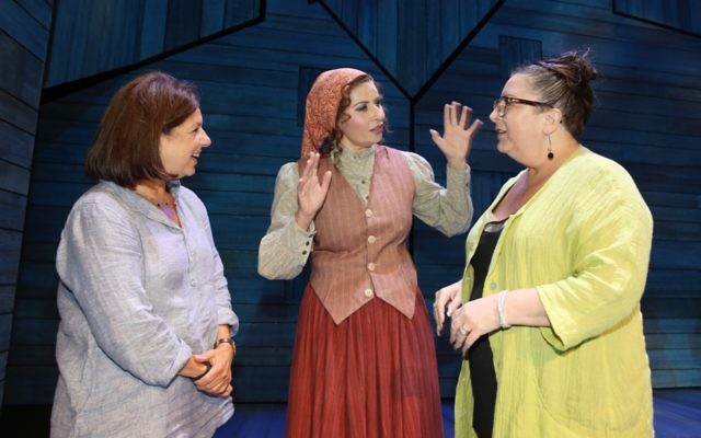 Yentes on the set of Fiddler on the Roof (from left) Suzanne Sheldon, Nicki Wendt and Michelle Lewis. Photo: Noel Kessel.