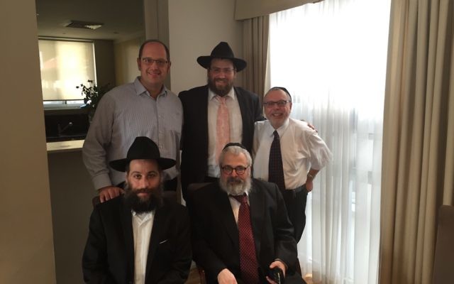 Back (from left): Rabbis Paul Lewin, Eli Feldman and Chaim Ingram. Front (from left): Rabbis Eli Cohen and Yehoram Ulman.