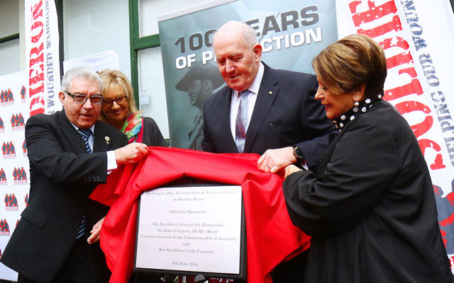 Governor-General Sir Peter Cosgrove opens the Gregory Sher Reintegration and Recovery Centre. Photo: Peter Haskin.