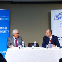22-6-16. AJN/Zionism Victoria Federal election 2016 debate. Michael Danby (Labor), Owen Guest (Liberal). Photo: Peter Haskin