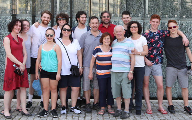 Leon and Sharon Milch (front) in Krakow with members of their extended family.
