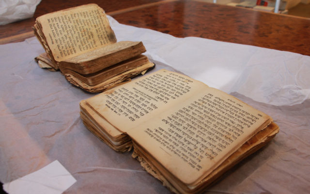 Siddurs that belonged to Auschwitz survivors Rabbi Benjamin Gottshall and Jana Prager, who met and married after the war. The prayer books will be displayed side-by-side in the Sydney Jewish Museum’s new permanent exhibition about the Holocaust.