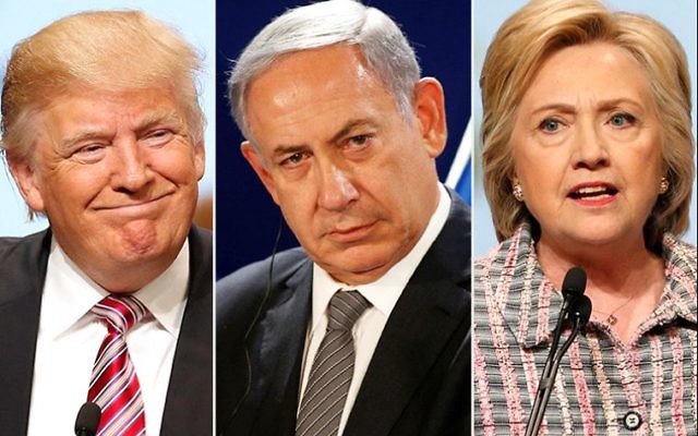 Donald Trump, Benjamin Netanyahu and Hilary Clinton. (Photo: REUTERS)