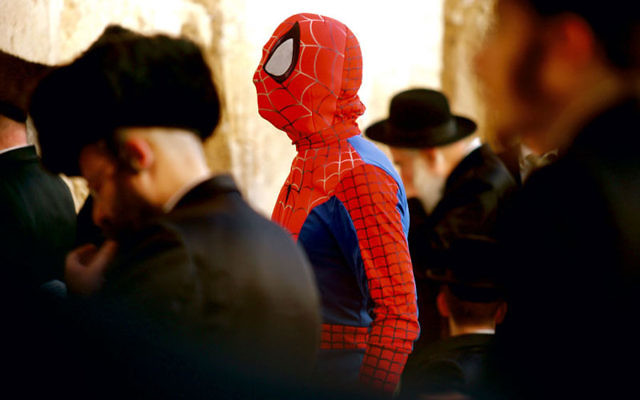 David Kassman’s Spiderman at the Wailing Wall.