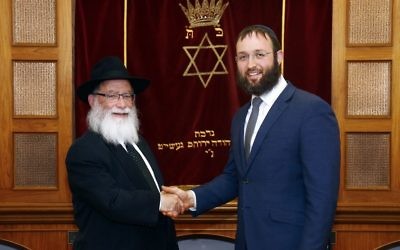 Rabbi Mordechai Gutnick and Rabbi Daniel Rabin. Photo: Peter Haskin