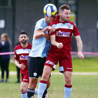 14-8-16. North Caulfield Maccabi FC def Sandringham FC 6 - 1 at Caulfield Park. Photo: Peter Haskin 14-8-16. North Caulfield Maccabi FC def Sandringham FC 6 - 1 at Caulfield Park. Photo: Peter Haskin