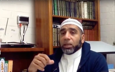 Sheikh Youssef Hassan delivering his sermon. Photo: YouTube screenshot