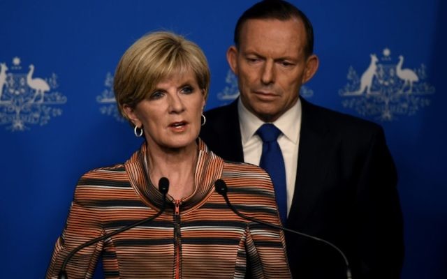 Foreign Minister Julie Bishop with former Prime Minister Tony Abbot.