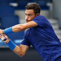 13-1-17. Australian Open qualifying round 2. Noah Rubin defeated Spaniard Roberto Carbelles Baena, seeded 32 for the qualifiers, in three sets 6-4 3-6 6-2. Photo: Peter Haskin