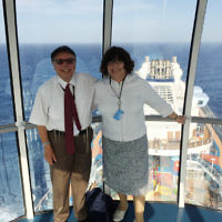 Rabbi Chaim Ingram and his wife Judith during a cruise on Royal Caribbean’s Ovation Of The Seas.