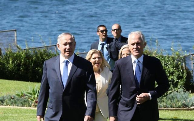 Benjamin Netanyahu (left) and Malcolm Turnbull in Sydney. Photo: Noel Kessel