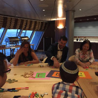 Rabbi Chaim Ingram entered this photo of passengers aboard the Ovation of the Seas cruise ship playing Chanukah games.