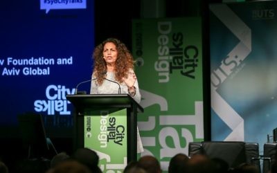 Hila Oren addresses the audience at CityTalks in Sydney last week. Photo courtesy: City of Sydney