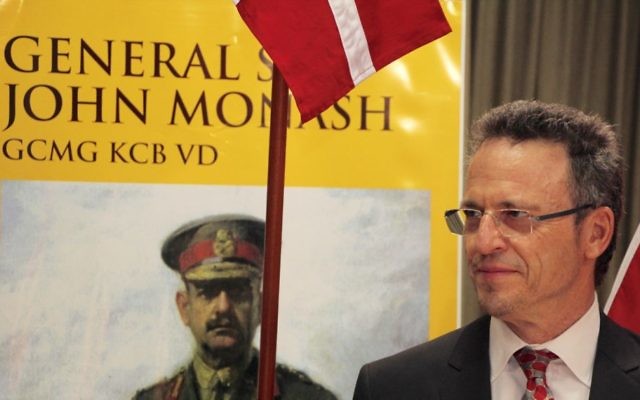 Michael Bennett, great-grandson of General Sir John Monash, at the NSW launch of the Saluting Monash Council’s national campaign on March 8. Photo: Shane Desiatnik
