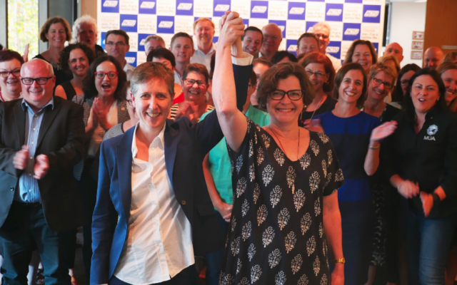 Sally McManus (left) with President of the Australian Council of Trade Unions Ged Kearney.