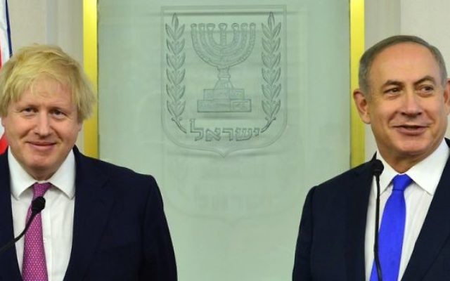 Prime Minister Benjamin Netanyahu met with UK Foreign Secretary Boris Johnson today. Photo by Kobi Gideon (GPO)
