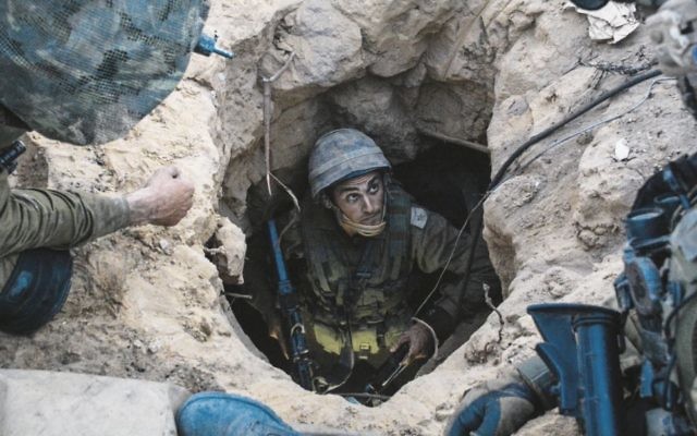 The IDF uncovering a Hamas terror tunnel. Photo: IDF