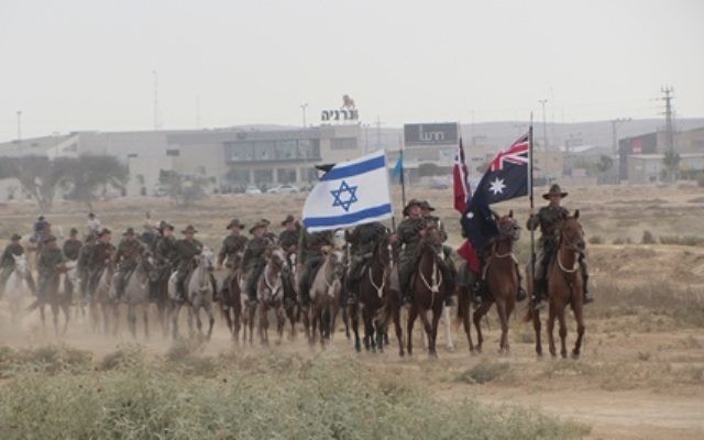 Australian Light Horse riders re-enact the historical charge of the Australia and New Zealand Army Corps (ANZAC) at KKL-JNF's Beit Eshel site in Nahal Beersheva Park.