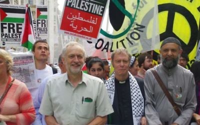 Jeremy Corbyn at a pro-Palestinian rally in London, 2014.