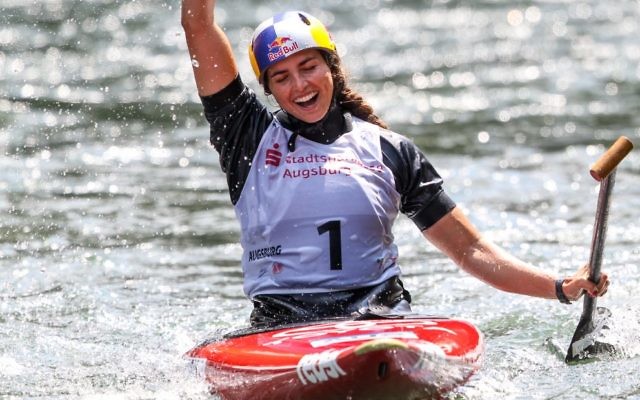 Jessica Fox winning the Women's C1 final at the ICF World Cup.