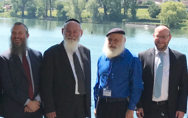From left: Rabbi Dr Gideon Weitzman, Rabbi Avraham Steinberg, Rabbi Dr Laibl Wolf and  Rabbi Dr Daniel Passweg at the conference.