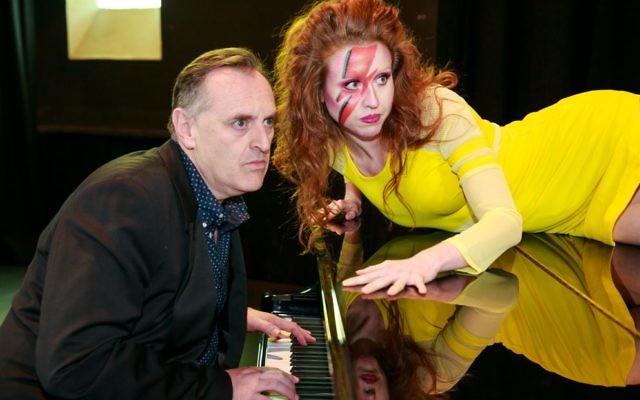 Warren Wills and Jess Mortlock rehearse for 'Bowie and Mercury Rising'.