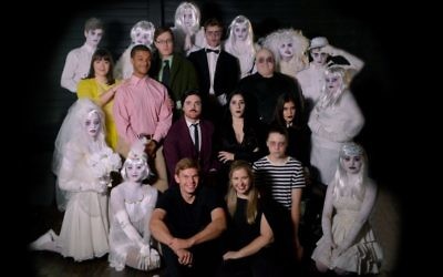 Cast of The Addams Family with director Carly Fisher (front).