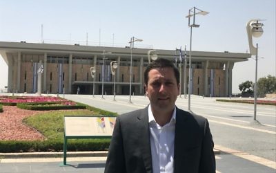 Victorian Opposition leader Matthew Guy outside the Knesset.