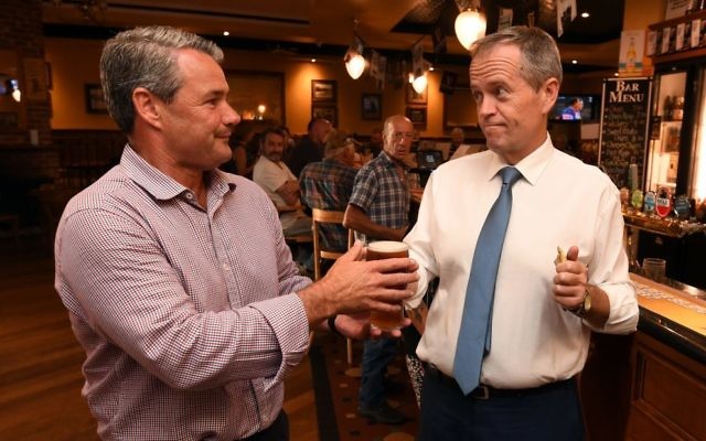 Stephen Price (left) with Federal Opposition Leader Bill Shorten ahead of the WA election earlier this year. Photo: AAP Image/Dan Peled.