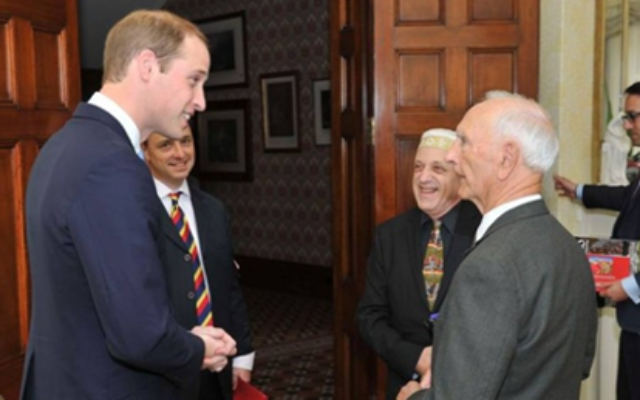From left: Prince William, strategist Matt Busby Andrews, Abe Schwarz, and Alfred (Uncle Boydie) Turner in Sydney in 2014.