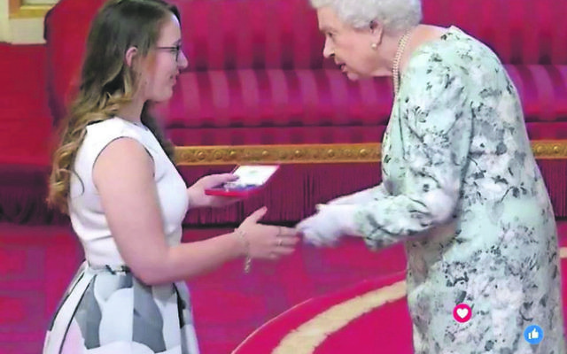 Madeleine Buchner meeting Queen Elizabeth earlier this year.