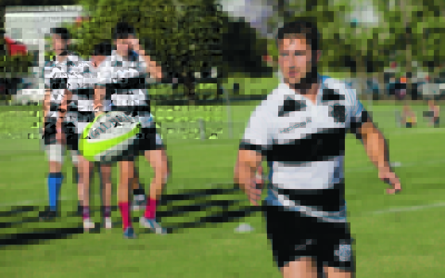 David Horwitz warming up for the Barbarians before their win against the Classic Wallabies in Lismore on October 24. Photo: Barbarians Football Club