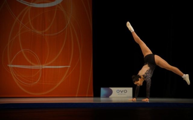 Deborah Greenbaum in action at the 2017 Asian Aerobic Gymnastic Championships.