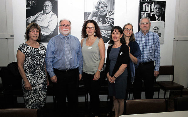 From left: Elly Brooks (JHC executive member), Warren Fineberg (JHC executive
director), Sue Hampel (JHC co-president), Lisa Phillips (JHC director of education),
JHC director of education, Jayne Josem (JHC curator & head of collections) and
Norman Seligman (Sydney Jewish Museum CEO).