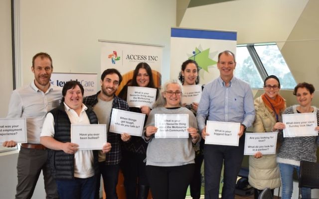 Representatives from Jewish organisations and David Southwick MP (third from right) marking International Day of People with a Disability in Caulfield on December 3.
