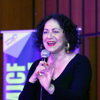 7-12-17. Melbourne Jewish Comedy Festival. Kadimah, Elsternwick. Rachel Berger. Photo: Peter Haskin