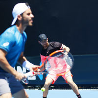 17-1-18. Australian Open 2018. Round 1 Mens doubles. Dudi Sela / Thomas Fabbiano lost their opeing match. Photo: Peter Haskin