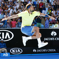 17-1-18. Australian Open 2018. Jo-Wilfried Tsonga. Photo: Peter Haskin