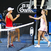 18-1-18. Australian Open 2018. Round 2 Womens singles. Camila Giorgi lost to Ash Barty 7-5, 4-6, 1-6.  Photo: Peter Haskin