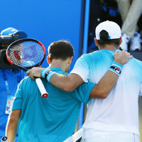 15-01-18. Australian Open. Diego Schwartzman defeated Dusan Lajovic 2-6, 6-3, 7-5, 4-6, 11-9. Photo: Peter Haskin