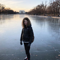 Natalie Cooper entered this photo of Lili Cooper walking on a frozen reflective pool in Washington DC.