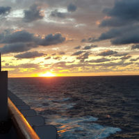 Peter Shonberg entered this sunset photo taken during a cruise around Japan.