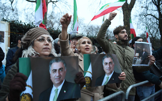 Iran has accused Israel of being behind a series of protests. In London, supporters of the People's Mojahedin Organisation, Iran's main opposition, are pictured rallying outside the Iranian embassy in solidarity with Iranian people. Photo: Victoria Jones/PA Wire
